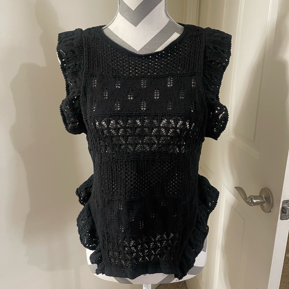 Zara Black Crochet Women's Top